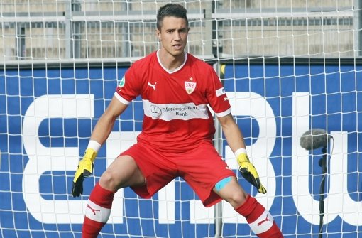 Odisseas Vlachodimos: Der VfB-Torwart rettete in der Schlussphase mit zahlreichen Glanzpara Foto: Pressefoto Baumann