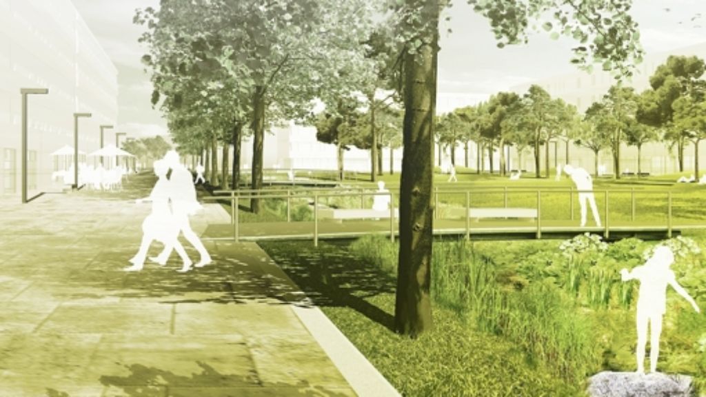Entwurf „grüne Mitte“ gefunden: Neckarpark erhält eine große Wiese