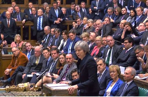 Die britische Premierministerin hat mit ihrem Brexit-Deal im Parlament eine historische Niederlage eingefahren. Foto: PA Wire