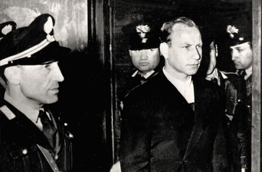 Herbert Kappler im Jahr 1946 bei seinem Prozess in Rom Foto: picture-alliance