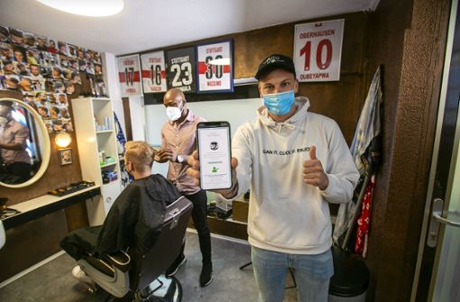 Die App   von Sven Feliks und seinen Kollegen  kommt unter anderem beim Friseur zum Einsatz. Foto: Roberto Bulgrin
