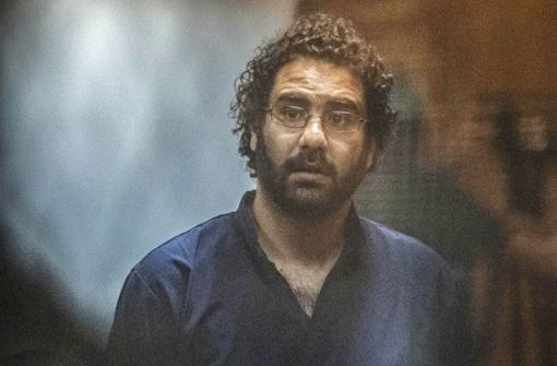 Der Blogger und Aktivist Alaa Abdel Fattah protestiert im Hungerstreik gegen seine Haft in Ägypten (Archivbild). Foto: AFP/Khaled Desouki