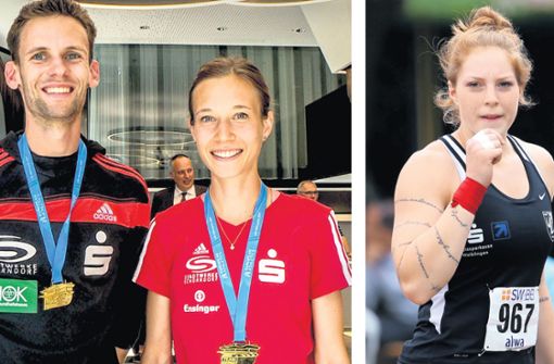 Marcel Fehr, Hanna Klein und Alina Kenzel  starten bei der Leichtathletik-EM in Berlin. Foto: SDMG/Baumann/Archiv