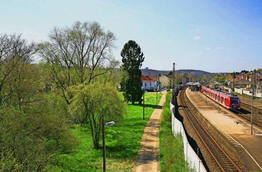 Die Grünfläche südlich der S-Bahn in Zell ist von der Stadt als Standort für eine Flüchtlingsunterkunft genehmigt worden Foto: Horst Rudel