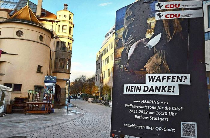 CDU-Veranstaltung in Stuttgart: Was bringt eine Waffenverbotszone in der City?