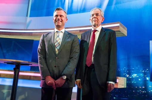 Die Präsidenten-Kandidaten Norbert Hofer (li.) und Alexander van der Bellen. Foto: imago stock&people