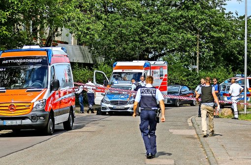 Spurensicherung am Tatort in der Dieselstraße im Gewerbegebiet Echterdingen. Foto: 7aktuell/Heckel