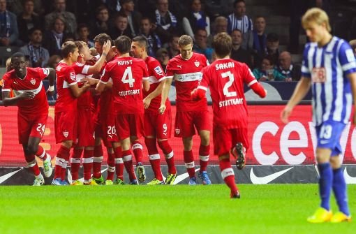 1:0 in Berlin: Der VfB Stuttgart bejubelt seinen ersten Auswärtssieg - und das Ende des Hertha-Fluchs. Foto: dpa