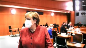Kanzlerin Merkel hält eine Lockerung der Corona-Kontaktbeschränkungen für verfrüht. Foto: dpa/Markus Schreiber