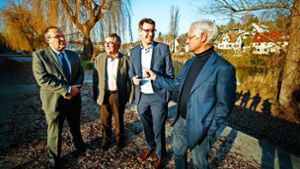 Ein Treffen am Remsufer in Waiblingen (von links): Thomas Kiwitt, Robert Auersperg, Thorsten Englert und Bruno Lorinser Foto: Stoppel