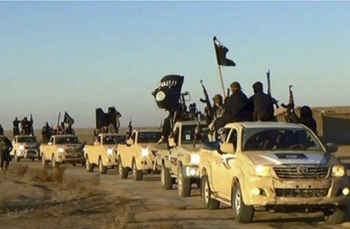 Das undatierte Foto zeigt einen Konvoi der Terrorgruppe Islamischer Staat im Irak. Foto: Militant website/AP