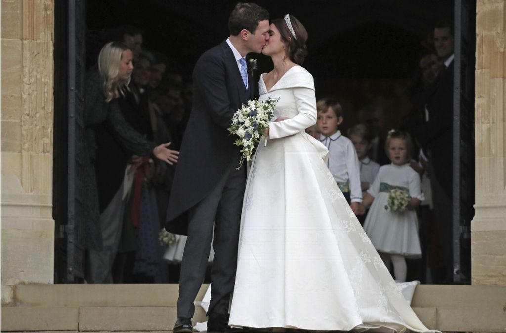 Ein Traum in Creme: Das Brautkleid von Prinzessin Eugenie.