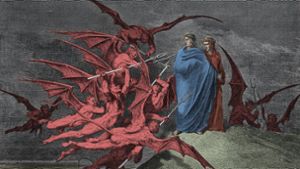 Diese Teufelchen sind ziemliche Quälgeister und lehren Dante eine ganz besondere Art Trompete zu spielen. Illustration zum Canto 21 des Inferno von Gustave Doré Foto: imago/Leemage