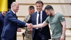Scholz und Macron – Europas Botschafter in Kiew Foto: AFP/LUDOVIC MARIN