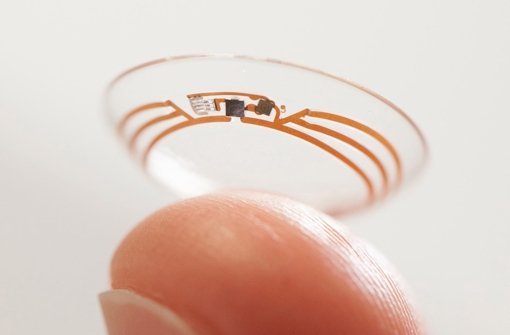 Google hat einen Prototypen für eine Kontaktlinse für Diabetiker entwickelt. Sie kann in der Tränenflüssigkeit den Blutzucker messen und gegebenenfalls ein Alarmsignal senden Foto: google