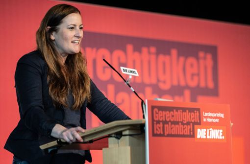 Linkspartei-Chefin Janine Wissler fordert mehr Kita-Personal. Foto: dpa/Swen Pförtner