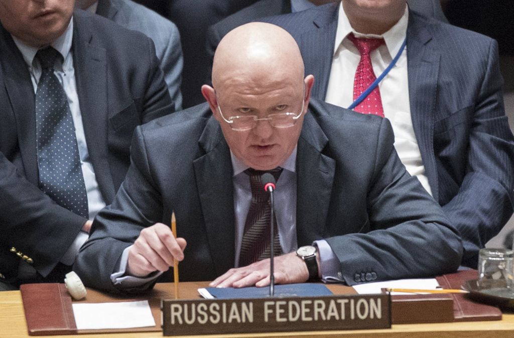 Im UN-Sicherheitsrat haben sich Russland und Großbritannien einen Schlagabtausch geliefert – hier UN-Botschafter Wassili Nebensja. Foto: AP