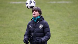 Den Ball und die WM-Titelverteidigung im Blick: Joachim Löw.Foto:Getty Foto:  