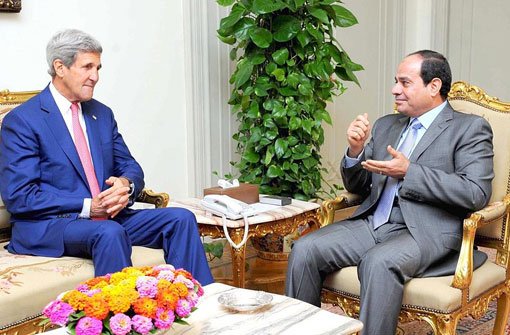 US-Außenminister John Kerry ist zu Gesprächen mit dem ägyptischen Präsidenten  Abdel Fattah al-Sissi nach Kairo gereist. Foto: dpa