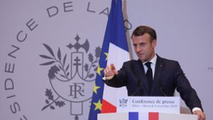 Emmanuel Macron schießt gegen die Nato. Foto: AFP/LUDOVIC MARIN