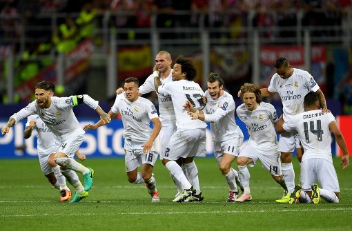 Die Spieler von Real Madrid feiern ihren Sieg in der Champions League. Foto: Getty Images Europe