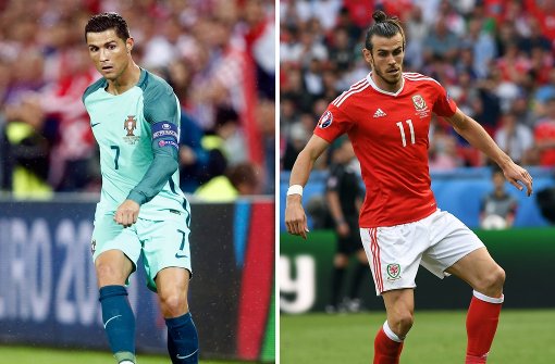Cristiano Ronaldo (links) aus der portugiesischen Nationalmannschaft und der Waliser Gareth Bale zählen zu den charismatischen Spielern während der Fußball-EM. Sie sind fit für die Spiele im Viertelfinale. Foto: EPA