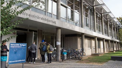 Die Bibliothek der Universität Stuttgart ist seit Längerem in einem maroden Zustand. Foto: dpa/Oliver Willikonsky