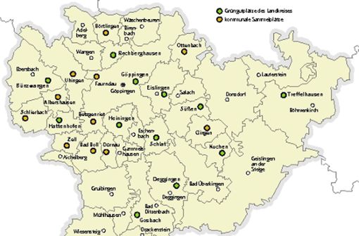 Zwölf Kompostplätze unterhält der Kreis Göppingen.  Die Kommunen sammeln zusätzlich Grüngut auf weiteren elf Plätzen. Foto: STZ-Grafik