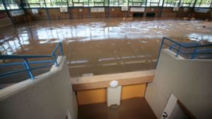 Die Ditzinger Sporthalle in der Glemsaue im Sommer 2010. Foto: /factum / simon granville