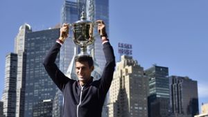 Der König von New York: Novak Djokovic nach seinem Triumph bei den US Open Foto: dpa