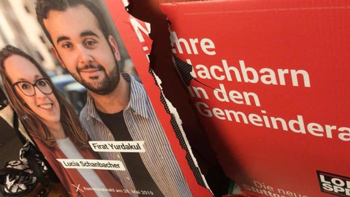 Gezielt Plakate von kurdischem SPD-Kandidaten zerstört