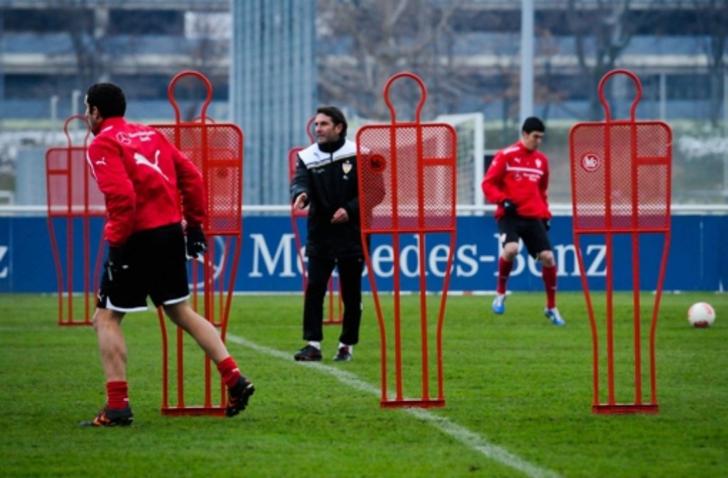 Der VfB macht sich fit für das Spiel gegen die Bayern. Klicken Sie sich durch die Bilder vom Training.