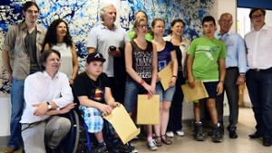 Fünf Schüler der Schule für Körperbehinderte in Möhringen haben an dem Junior-Schülermentoren-Programm Integration teilgenommen. Foto: Nina Ayerle