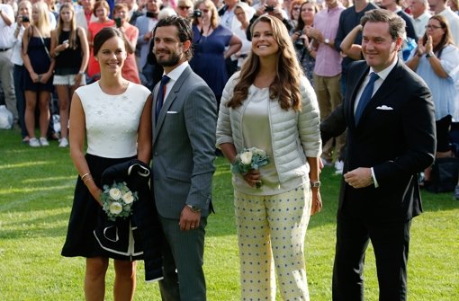 Am Victoria-Tag feierten auch Prinzessin Sofia, Prinz Carl Philip, Prinzessin Madeleine und Chris ONeill (von links). Foto: Getty Images Europe