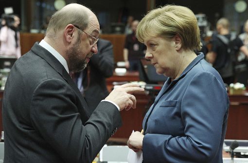 Das TV-Duell zwischen Angela Merkel und Martin Schulz können die Zuschauer live bewerten. Foto: AP