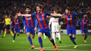 Im Freudentaumel: Der FC Barcelona hat das Fußball-Wunder geschafft. Foto: Getty Images Europe