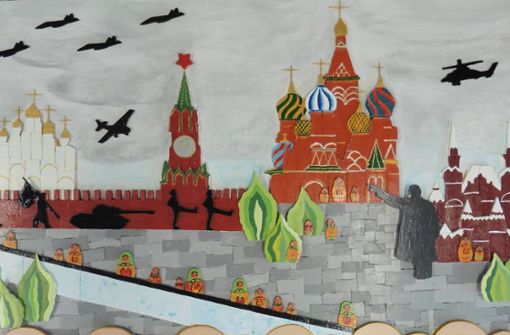Lenin, Babuschkas und viel Militär: Die Moskau-Collage von Su Hauger und Andreas Marklewitz wirkt wie ein Potpourri der Russland-Assoziationen. Foto: privat