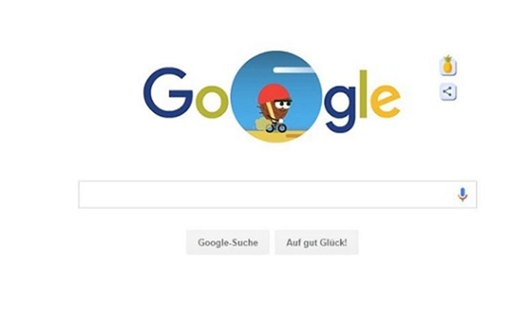 Google zeigt jeden Tag ein anderes Olympia-Doodle, das auf die kostenlosen Früchte-Spiele auf dem Smartphone hinweist. Foto: Screenshot/Google