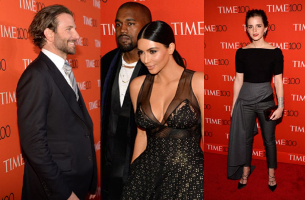 Bradley Cooper, Kanye West mit Ehefrau Kim Kardashian und Emma Watson gehören für das Magazin Time zu den 100 einflussreichsten Menschen der Welt.