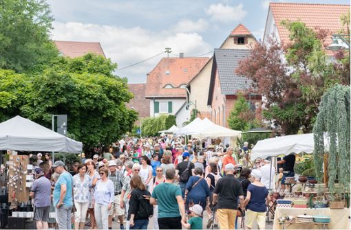 Der Darmsheimer Töpfermarkt zieht einmal mehr tausende Besucher an. Foto: Eibner-Pressefoto/Wolfgang Frank