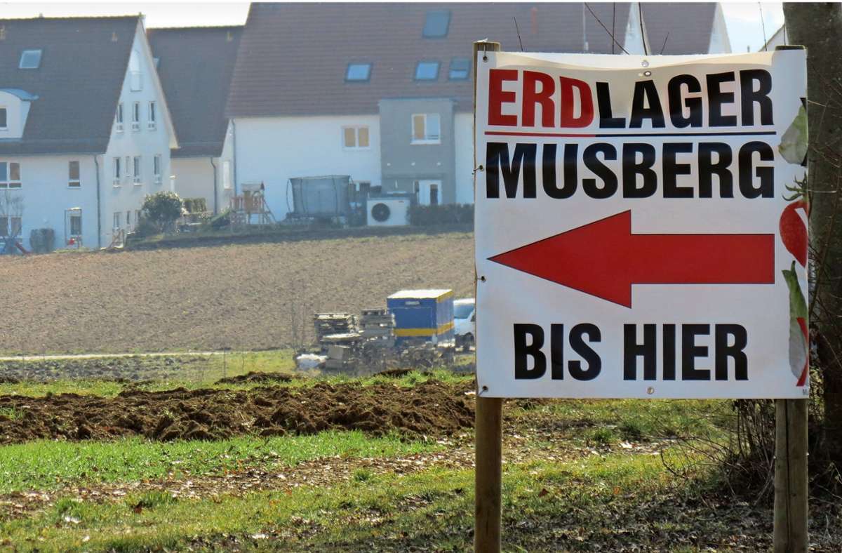 Anwohner aus Musberg und Oberaichen hatten sich mit Protestaktionen gegen das von der Bahn geplante Erdlager zur Wehr gesetzt. Foto: Archiv Judith A. Sägesser