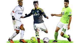 Drei Neue für den VfB: Onguéné, Ofori und Brekalo (von links) Foto: Getty Images Europe