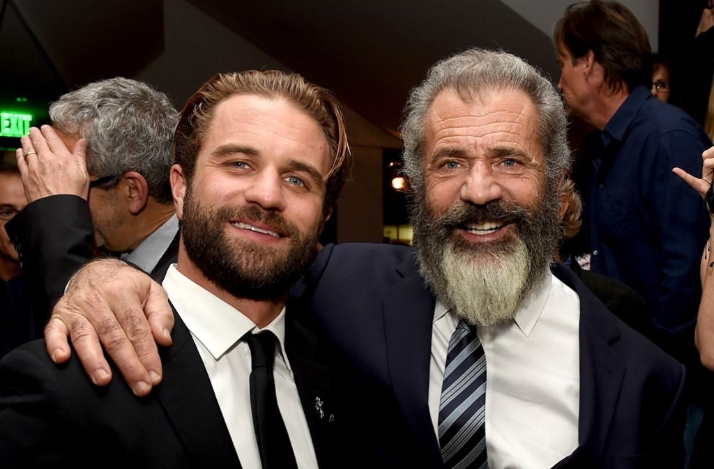 Milo (links) eifert nicht nur optisch mit Bart und Frisur seinem berühmten Vater Mel Gibson nach, er tritt nun auch beruflich in dessen Fußstapfen. Foto:AFP