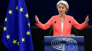 Bei der Rede zur „Lage der Union“ stellte EU-Kommissionschefin Ursula von der Leyen ihre Pläne vor – unter anderem mehr militärische Selbstständigkeit. Foto: AFP/Yves Herman