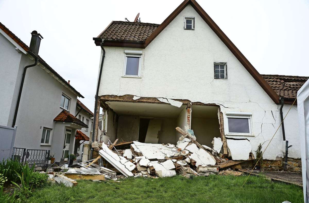 Das stark beschädigte Gebäude in der Adlerstraße in Wernau war unbewohnt.