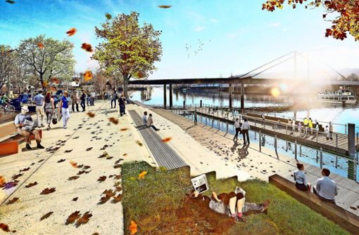 So soll die neue Uferpromenade am Lindenschulviertel einmal aussehen. Foto: Ramboll Studio Dreiseitl