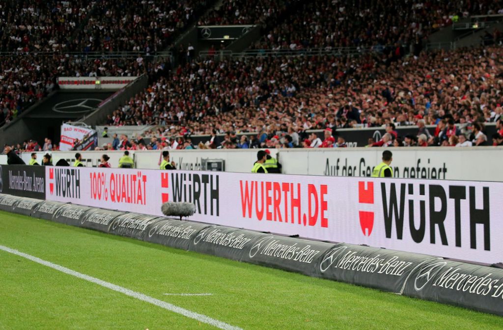 Bandenwerbung von Würth wird man beim VfB Stuttgart in der zweiten Liga nicht mehr sehen. Foto: Baumann
