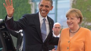 Bundeskanzlerin Angela Merkel (CDU) und US-Präsident Barack Obama Foto: dpa