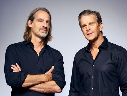 Richard David Precht (l.) und Markus Lanz podcasten seit 2021 gemeinsam. Foto: ZDF/Christian Bruch