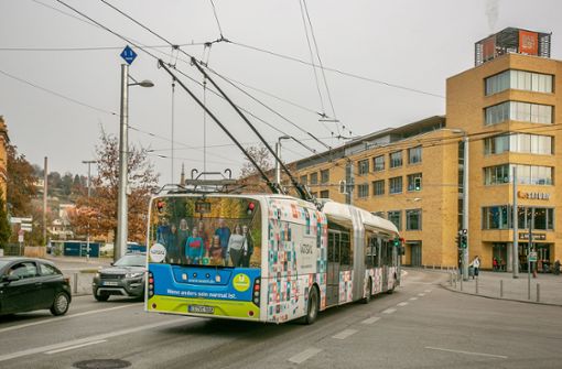 Markant: die Oberleitungsbusse in Esslingen. Foto: Roberto Bulgrin/Bulgrin